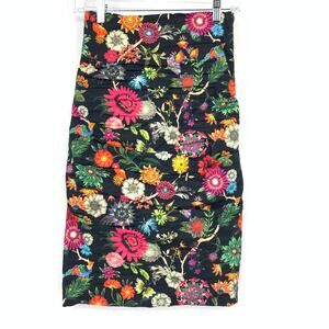 Nicole Miller Artelier Pencil Skirt Womens Size 2 Multicolor Bright Floral Print